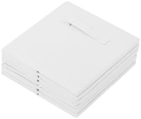 Stero Fabric Storage Bins 6 Pack Fun Colored Durable Storage Cubes with Handles Foldable Cube Baskets for Home, Kids Room, Closet and Toys Organization White