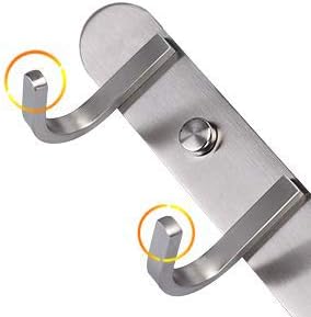 Coat Hook Wall Mount Towel Rack with 6 Hooks Hanger for Hanging Clothes, Bags, Keys, and Towels Bathroom, Entryway, Door, 304 Stainless Steel Brushed Nickel
