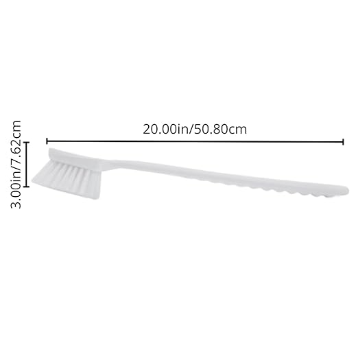 SPARTA Plastic Large Scrub Brush, Kitchen and Utility Brush with Long Handle for Cleaning, 20 Inches, White (Pack of 2)