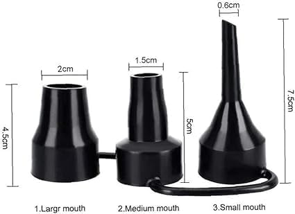 3 Sizes Black Air Pump Replacement Nozzles, Inflatable Pump Nozzles Head, Plastic Pump,Air Pump Inflator Adaptor Accessory for Partial Air Bed,Air Mattress Air Mattresses and Accessories
