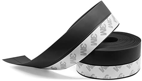 TAROSE Weather Stripping, 33 Feet Weather Seal Strip, Adhesive Silicone Tape (Black, 25MM) for Door, Shower, Window Draft Stopper