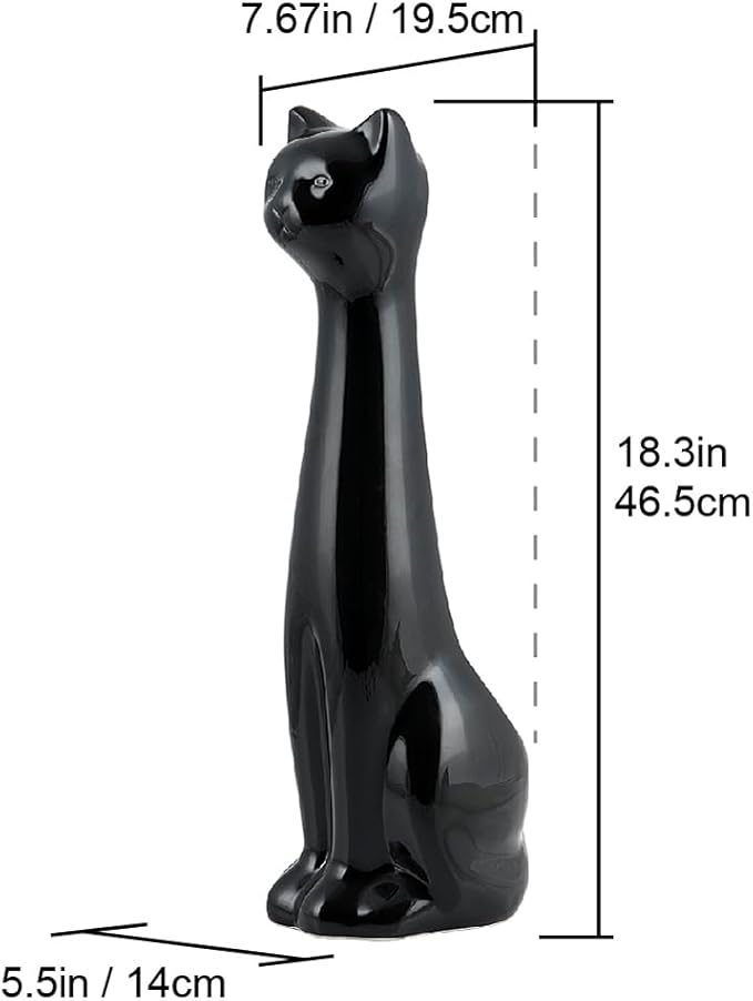 Allure Home Creation Black Cat 2-Piece Toilet Brush Holder and Brush Set