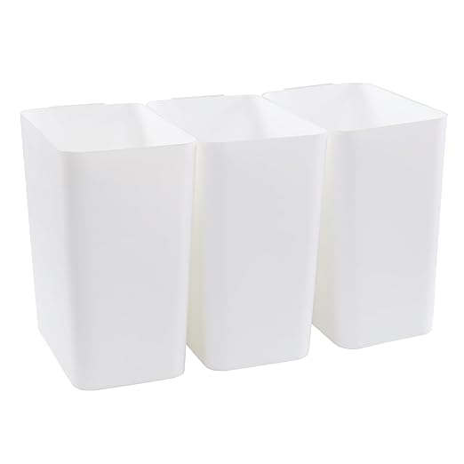 3-Pack 4.5 Gallon Trash Can, Waste Bin for Under Desk, Kitchen, Home, Office, White