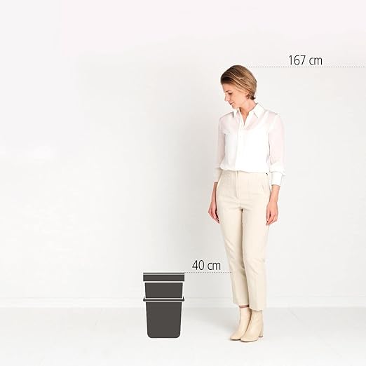 Brabantia Sort & Go Kitchen Recycling Can (4.2 Gal/Jade Green) Stackable Waste Organiser with Handle & Removable Lid, Easy Clean, Fixtures Included for Wall/Cupboard Mounting