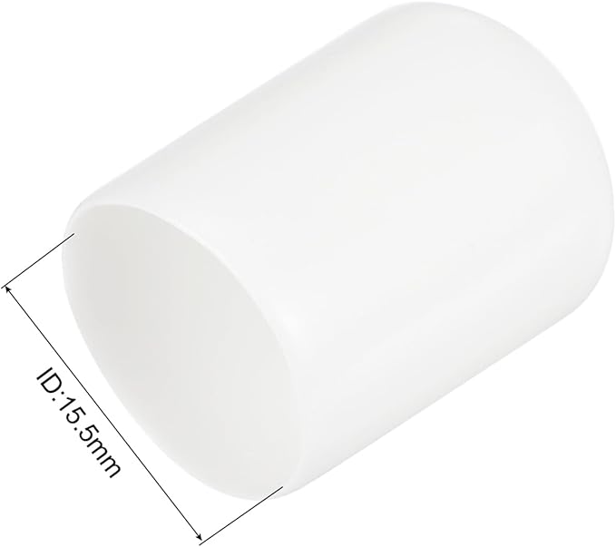 uxcell 20pcs Rubber End Caps 15.5mm ID Vinyl Round Tube Bolt Cap Cover Thread Protectors White