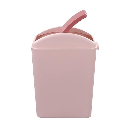 4.5 Gallon Pink Plastic Waste Can, Kitchen Garbage Can with Swing Lid, 1 Pack