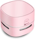 ODISTAR Desktop Vacuum Cleaner, Mini Table dust Sweeper Energy Saving,High Endurance up to 400 mins,360º Rotatable Design for Keyboard/Home/School/Office (Pink)