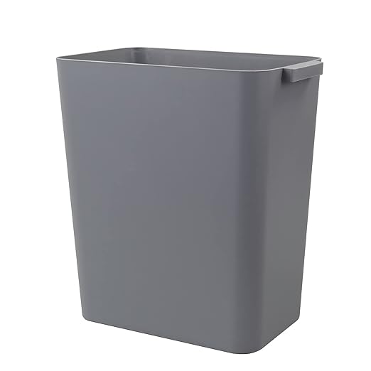 3-Pack Gray 4.5 Gallon Plastic Trash Can Wastebasket, Garbage Container Bin