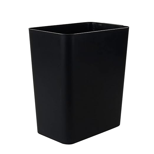 3-Pack Black 4.5 Gallon Trash Can Wastebasket, Garbage Container Bin