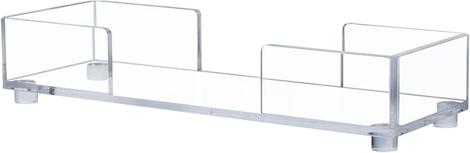 MyGift Modern Premium Clear Acrylic Bathroom Paper Towel Holder for Trifold, Z-Fold and Multifold, Commercial Grade Countertop Disposable Folded Napkin Dispenser Tray for Home, Office, or Business