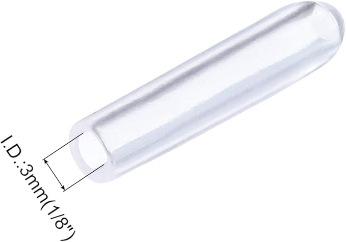 uxcell 20pcs Rubber End Caps 3mm(1/8") ID Vinyl PVC Round Tube Bolt Cap Cover Screw Thread Protectors Clear