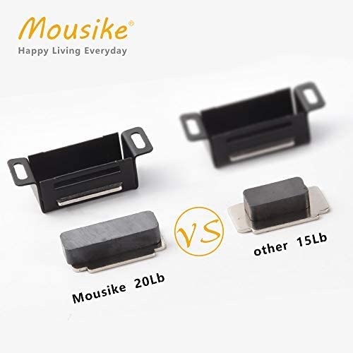 Mousike Cabinet Magnets Magnetic Door Catch Stainless Steel Door Magnet for Kitchen Bathroom Cupboard Wardrobe Closet Closures Cabinet Door Drawer Latch 20 lbs (Black 8Pack)