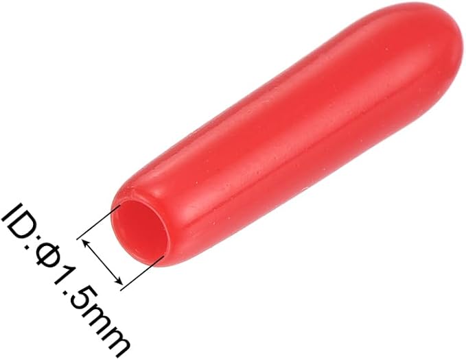 uxcell 20pcs Rubber End Caps 1.5mm ID Vinyl Round Tube Bolt Cap Cover Thread Protectors Red