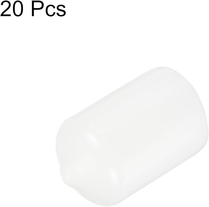 uxcell 20pcs Rubber End Caps 14.5mm ID Vinyl Round Tube Bolt Cap Cover Thread Protectors White