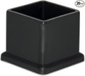 Flyshop Flexible PVC Patio Chair Table Leg Tips Caps Square Furniture Covers 25 x 25 mm, 1" x 1", Black, 20PCS