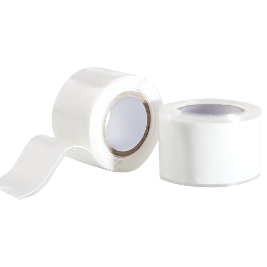 Self Fusing Silicone Tape 2 Rolls 1 in x 5' White Waterproof Rubber Leak Proof Sealing Rubber Self-amalgamating Tape for Emergency Hot and Cold Water Pipe Repairs and Tool Fixation