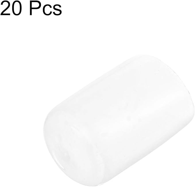 uxcell 20pcs Rubber End Caps Protective Caps 14mm ID Vinyl PVC Round Tube Bolt Cap Cover Screw Thread Protectors, Clear