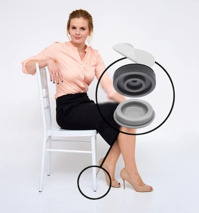 GorillaGlides CB193 3/4 Inch Chair Glides/Furniture Feet Floor Protectors (Set of 16 Sliders) Self-Adhesive Screw-On Glides for Sliding on Hard Surface Flooring and Low-Pile Carpet, Round