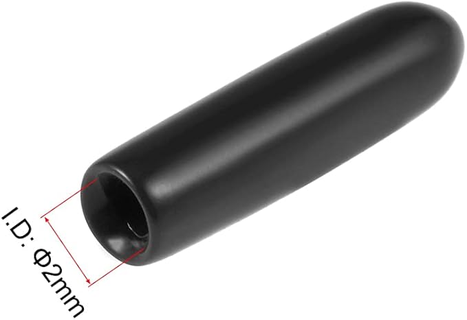 uxcell 20pcs Rubber End Caps 2mm ID Vinyl Round Tube Bolt Cap Cover Thread Protectors Black