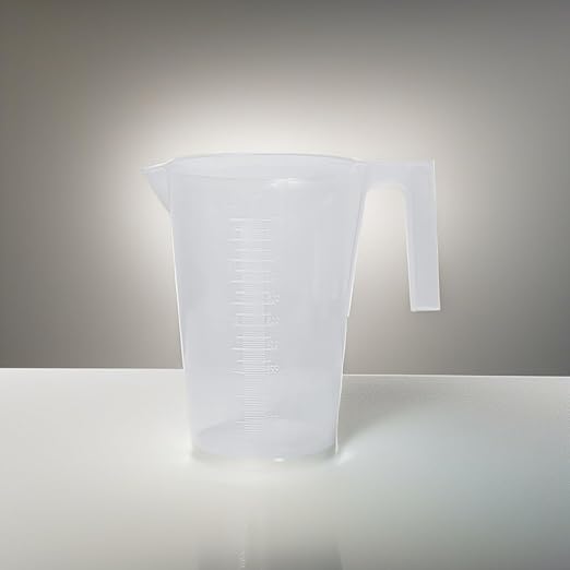 SP Bel-Art Tall Form 1000ml Polypropylene Graduated Pitcher, 10ml, Chemical-Resistant Measure Pitcher, Heat-Resistant to 121°C, Durable Shatterproof Design for Lab, Kitchen, and Industrial Use