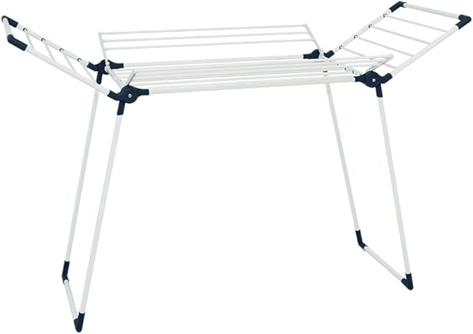 Clothes Drying Rack Adjustable Gullwing and Foldable Space-Saving Laundry Rack for Indoor or Outdoor Use, Grey