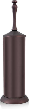 Bronze Toilet Brush and Holder，Extra Long Handled Toilet Brush for Bathroom，Stainless Steel Heavy Duty Toilet Bowl Brush,Deep Cleaning Modern Toilet Cleaner Brush -Space Saving, Covered Brush, Durable