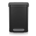 Glad Stainless Steel Step Trash Can, Series 2 with Clorox Protection - Large Black Kitchen Garbage Bin with Soft Close Lid, Foot Pedal and Waste Bag Roll Holder, 13 Gallon