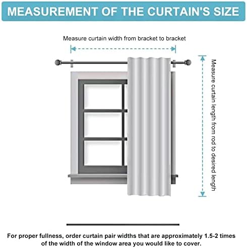 RYB HOME Bedroom Curtains, Room Darkening Thermal Insulated Curtain Back Tab Pleat Drapes Decent Window Treatment for Home Office Playroom Living Room, W42 x L63 inches, Sliver Grey, 2 Panels