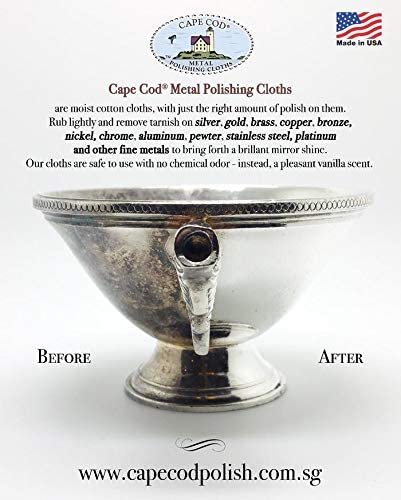Cape Cod Polish Co Metal Polishing Cloths Foil Pouch 0.53oz, Stainless Steel (Pack of 2)