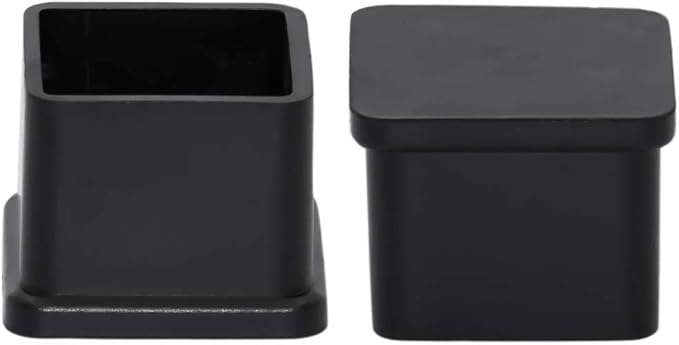Flyshop Flexible PVC Patio Chair Table Leg Tips Caps Square Furniture Covers 25 x 25 mm, 1" x 1", Black, 20PCS