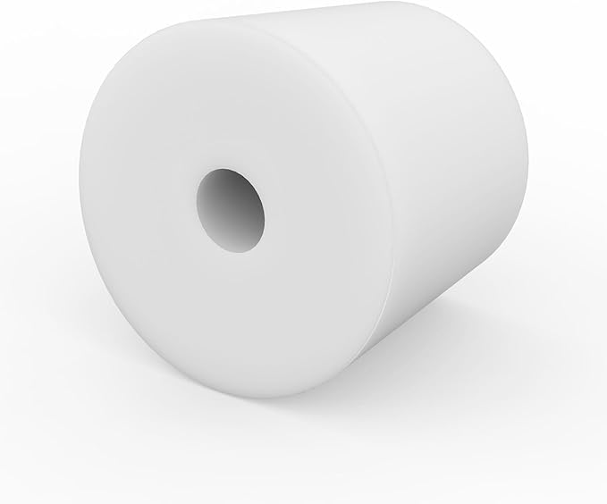 Labasics 5-Pack 8# Single-Hole Silicone Stoppers, White Tapered Lab Seal Stoppers with 0.31" Hole, Durable and Reusable Silicone Plugs for Laboratory Glassware, Airtight Sealing, and Experiments