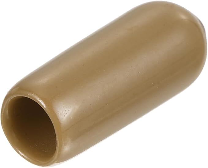 uxcell 20pcs Rubber End Caps 4.5mm(3/16") ID Vinyl PVC Round Tube Bolt Cap Cover Screw Thread Protectors Light Brown