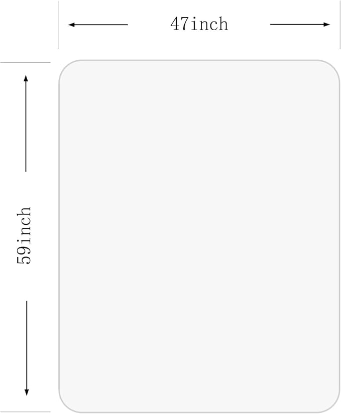 [Large Size] Crystal Clear 1/5" Thick 59" x 47" Heavy Duty Hard Chair Mat, Can be Used on Carpet or Hard Floor