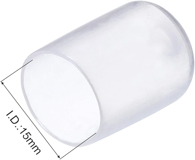 uxcell 20pcs Rubber End Caps 15mm ID Vinyl PVC Round Tube Bolt Cap Cover Screw Thread Protectors Clear