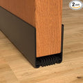 Door Draft Stopper, 39” Length Cuttable Weather Stripping Door Seal, Strong Adhesive Door Sweep for Exterior and Interior Doors (2, Black)