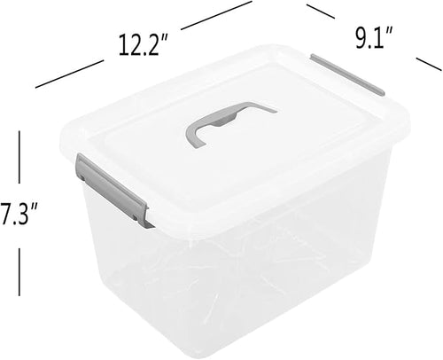 10 L Clear Plastic Storage Box, 6-Pack Storage Latch Box