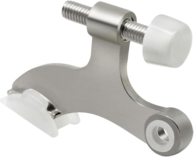12 Pack Hinge Pin Brushed Nickel Door Stopper, Adjustable Heavy Duty Hinge Pin Door Stop with Rubber Bumper Tips
