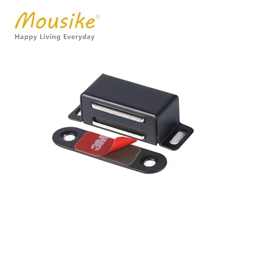 Mousike Cabinet Magnets Magnetic Door Catch Stainless Steel Door Magnet for Kitchen Bathroom Cupboard Wardrobe Closet Closures Cabinet Door Drawer Latch 20 lbs (Black 16Pack)