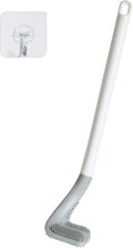 Golf Toilets Brushes, Toilet Cleaning Brush, Flexible Bendable Silicone Long Handled Toilet Brushes, 360°Deep Toilets Bowl Cleaning Brush,Quick Drying Scrubber for Bathroom with Hook (White)