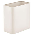 mDesign Small Metal 2.4 Gallon Trash Can Wastebasket Garbage Bin for Bathroom - Mini Slim Rubbish Waste Bin Trashcans for Master or Guest Bath, Bedroom, Garage, Laundry Room, or Playroom, Cream