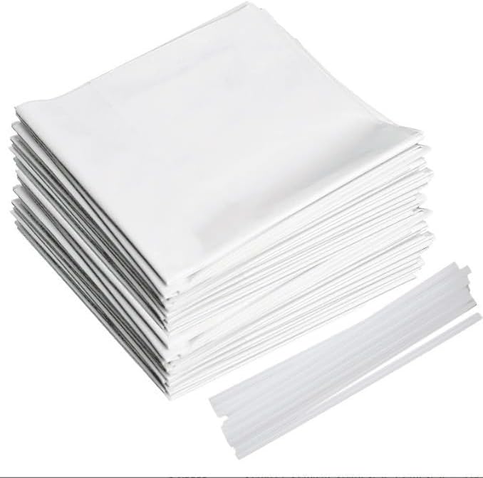 20pcs 15Gallon W10165294RB Trash Compactor Bags,for 15" Rectangular Compactors,for Small Spaces/RV/Camping/kitchen(Ties Included, White)