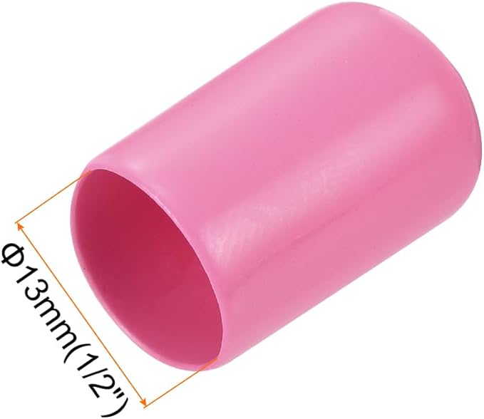 uxcell 20pcs Rubber End Caps 13mm ID Vinyl PVC Round Tube Bolt Cap Cover Screw Thread Protectors Pink