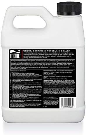 MORE Grout, Ceramic & Porcelain Tile Sealer - Water-Based Grout Sealer - Stain, Tile & Grout Protection - for Bathrooms, Showers & Floors - Prevent Grout Haze - Safe & Easy to Use - Unscented - 32oz
