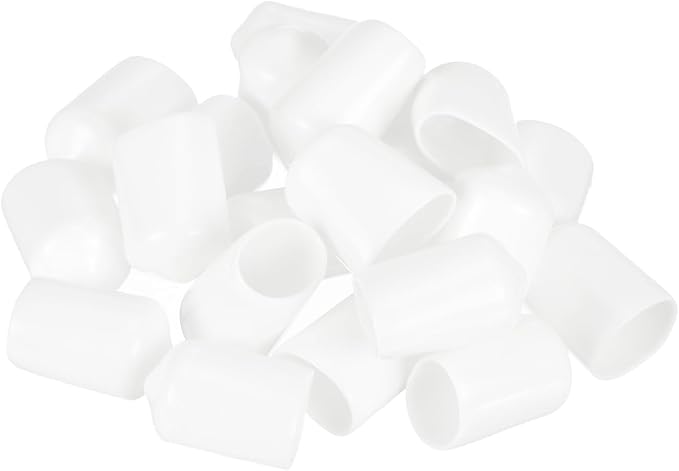 uxcell 20pcs Rubber End Caps 13.5mm ID Vinyl Round Tube Bolt Cap Cover Thread Protectors White