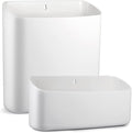 Picowe Magnetic Laundry Storage, 2 Pack Lint Holder Bin for Laundry Room, Space-Saving Trash Container Hanging on Dryer, Washer or Wall Mount Trash Bin (Gray White)