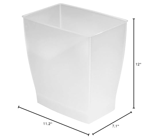 iDesign Small Bathroom Trash Can, Ideal for Primary and Guest Bathroom or Office, Frost, Made in USA