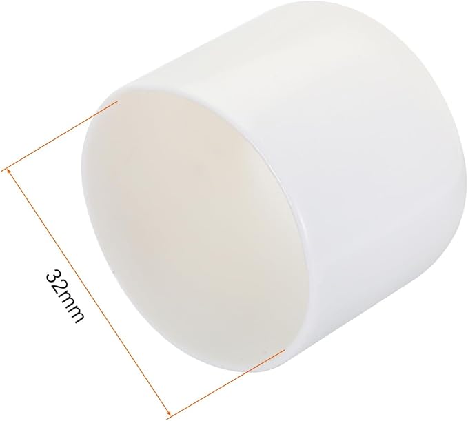 uxcell 20pcs Rubber End Caps 32mm ID Vinyl Round Tube Bolt Cap Cover Screw Thread Protectors White