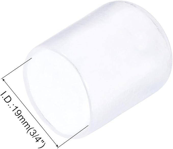 uxcell 20pcs Rubber End Caps 19mm(3/4") ID Vinyl PVC Round Tube Bolt Cap Cover Screw Thread Protectors Clear