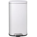 AthLike Trash Can, Stainless Steel Kitchen Garbage Can, Step Waste Bin with Hinged Lid and Removable Inner Bucket, Soft-Close, Dustbin for Bathroom Bedroom Living Room Home (White, 13.2 Gal)