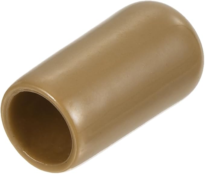 uxcell 20pcs Rubber End Caps 7mm ID Vinyl PVC Round Tube Bolt Cap Cover Screw Thread Protectors Light Brown